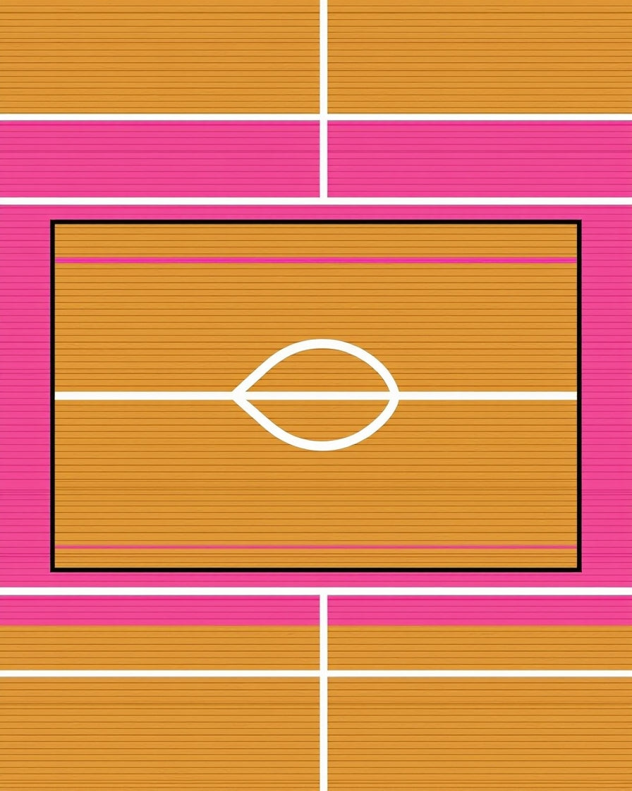 Vibrant Pink Orange Abstract Stripe Rug