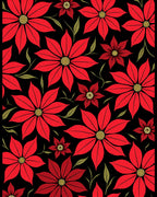 Vibrant Red Poinsettia Flower Garden Rug