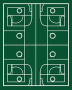 Emerald Green Abstract Labyrinth Layout Rug