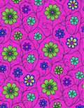 Vibrant Pink Floral Vine Meadow Rug