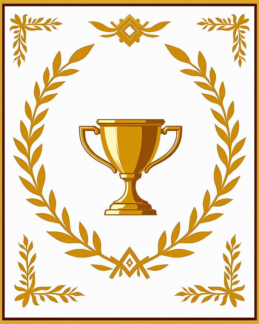Golden Trophy Laurel Wreath Framing Rug