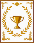 Golden Trophy Laurel Wreath Framing Rug