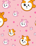 Whimsical Pink Orange Animal Dots Rug