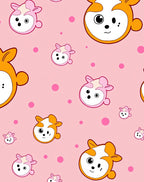Whimsical Pink Orange Animal Dots Rug