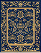 Navy Golden Regal Crest Medallion Rug