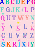 Whimsical Alphabet Garden Letters Rug