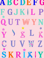 Whimsical Alphabet Garden Letters Rug