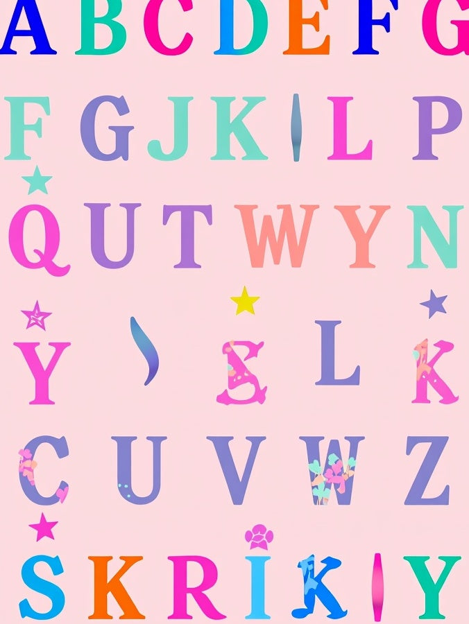 Whimsical Alphabet Garden Letters Rug