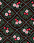 Black Floral Vine Diamond Rug