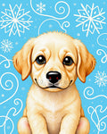 Playful Golden Retriever Snowflake Companion Rug