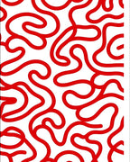 Continuous Red Line Abstract Rug