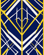 Bold Geometric Blue Yellow Streak Rug