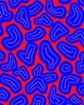 Bold Red Blue Abstract Shapes Rug