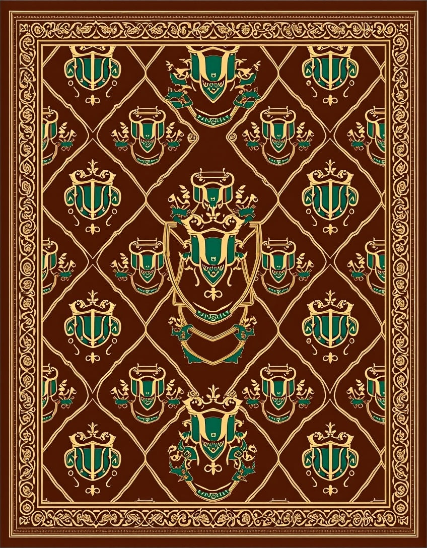 Rich Brown Emerald Crested Medallion Rug