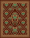 Rich Brown Emerald Crested Medallion Rug