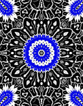Bold Blue Black Mandalas Radial Rug