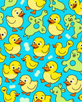Yellow Duckling Green Creature Repeat Rug