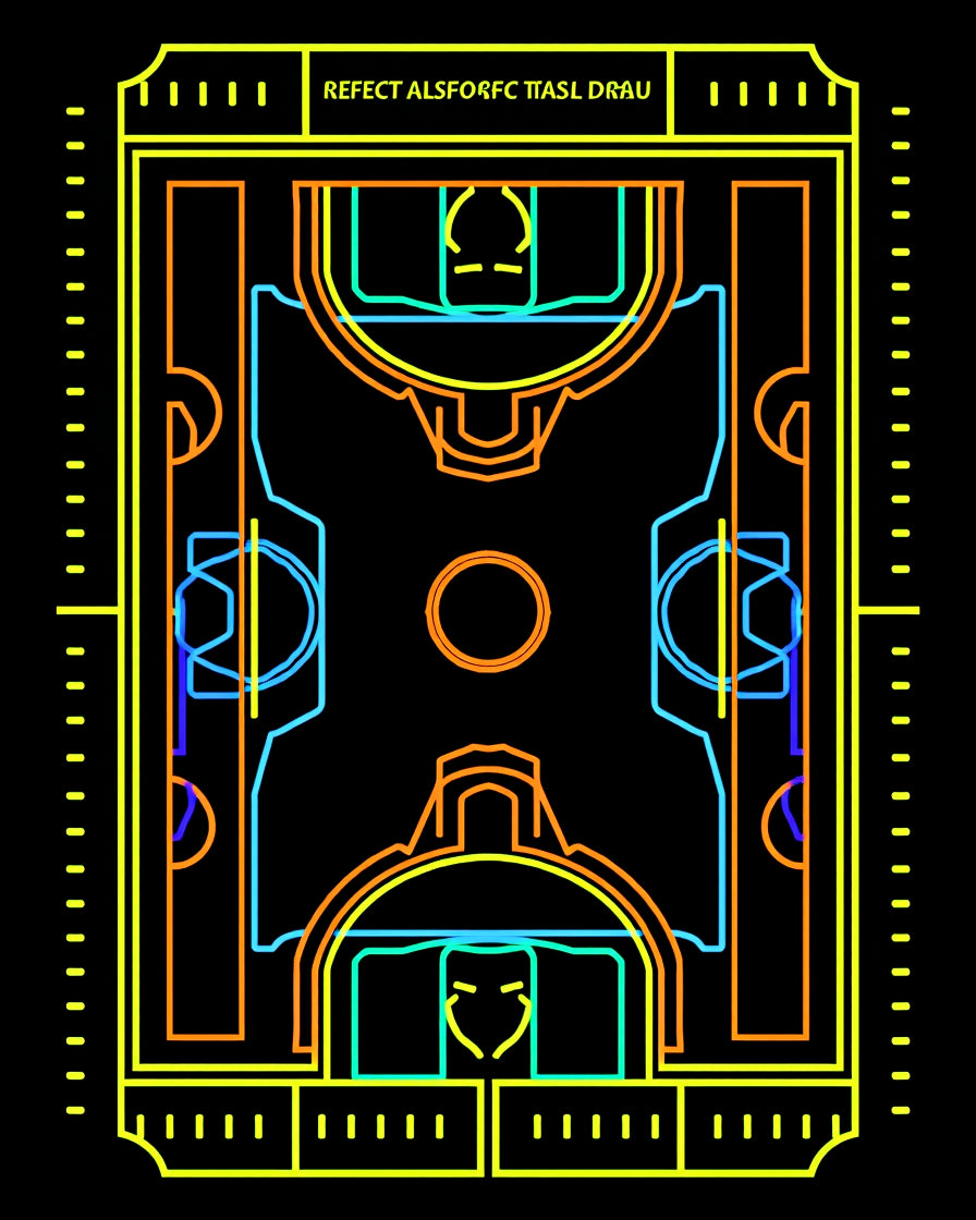 Neon Geometric Stadium Court Rug