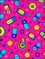 Retro Pink Electric Plasma Burst Rug