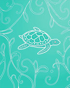 Oceanic Sea Turtle Swirls Garden Rug