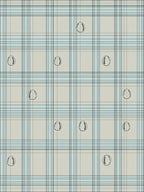 Soft Blue Cream Baseball Plaid Rug