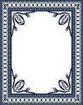 Navy Blue Classic Floral Border Rug