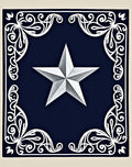 Classic Navy White Star Medallion Rug