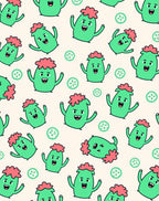Playful Green Characters Cucumber Slices Rug