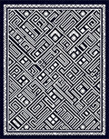 Monochrome Geometric Labyrinth Medallion Rug