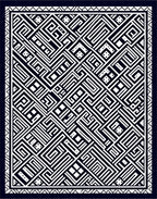 Monochrome Geometric Labyrinth Medallion Rug