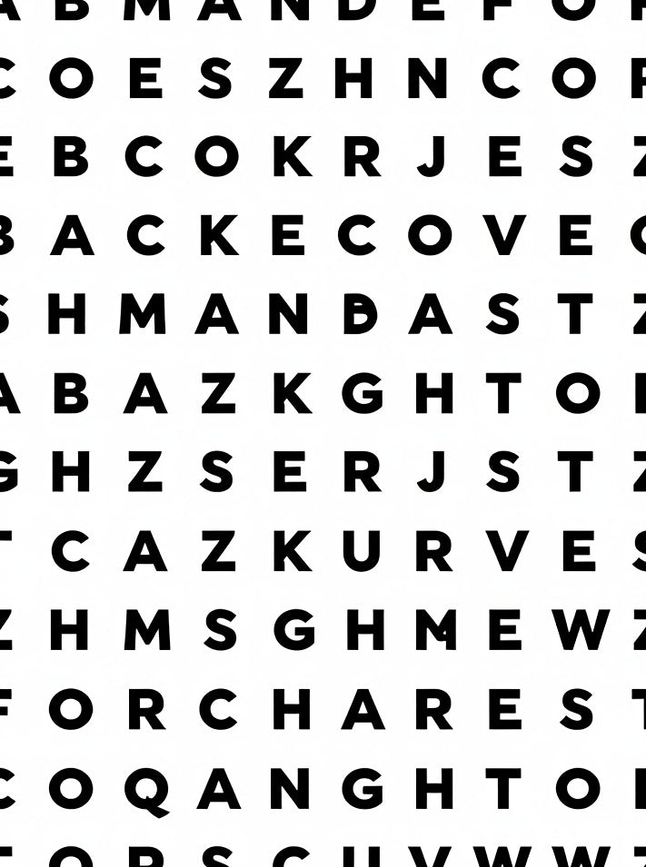 Typographical Black White Alphabet Grid Rug