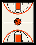 Orange Basketball Court Graphic Rug
