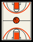 Orange Basketball Court Graphic Rug