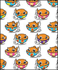 Cute Orange Fish Bowl Print Rug