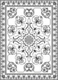 Black White Ornamental Floral Mandala Rug