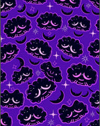 Dark Clouds Moon Stars Purple Rug