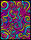 Vivid Psychedelic Swirl Abstract Rug