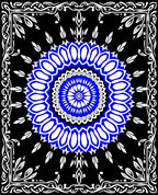 Bold Cobalt Blue Mandala White Border Rug
