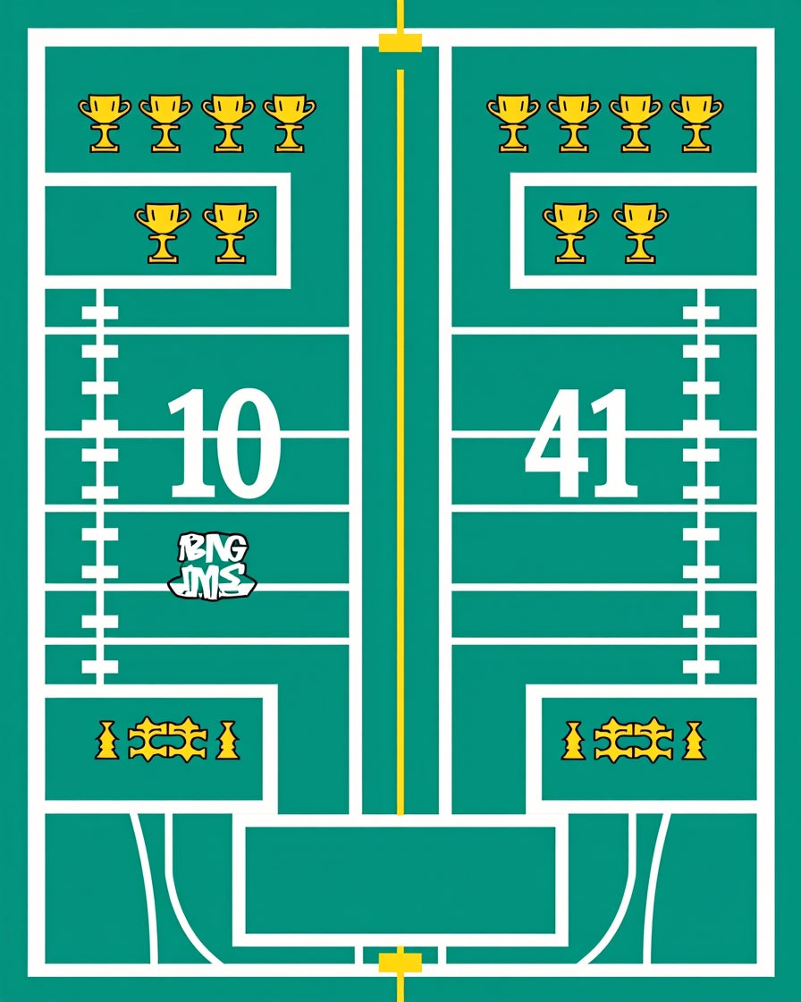 Golden Trophy Football Field Canvas Rug