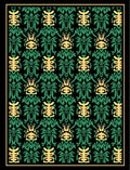 Black Green Yellow Tribal Repeat Rug
