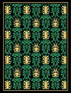Black Green Yellow Tribal Repeat Rug