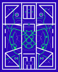 Blue Neon Futuristic Abstract Figures Rug