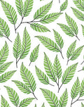 Vibrant Green Leaf Branch Arrangement Rug