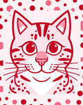 Pink Polka Dot Cat Face Rug