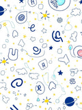 Whimsical Blue Starry Sky Animals Rug
