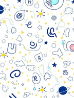 Whimsical Blue Starry Sky Animals Rug