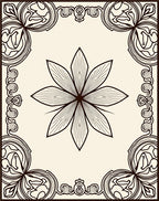 Cream and Black Floral Medallion Border Rug