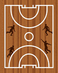 Wooden Court Players Silhouette Rug