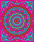 Vibrant Pink Cyan Medallion Stars Rug
