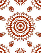 Terracotta Sunburst Medallion Mandala Rug